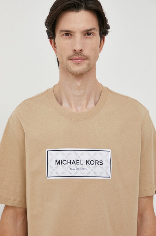 Ρούχα Βαμβακερό μπλουζάκι Michael Kors CH351RG1V2 μπεζ