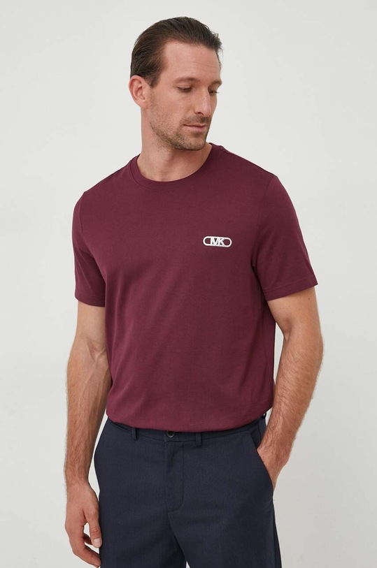 Michael Kors t-shirt bawełniany regular bordowy CH351RH1V2