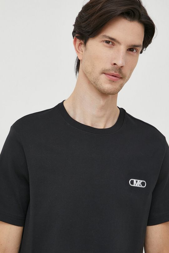 Βαμβακερό μπλουζάκι Michael Kors μαύρο CH351RH1V2