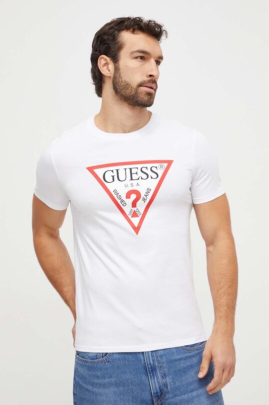 Бавовняна футболка Guess M2YI71.I3Z14 білий SS24