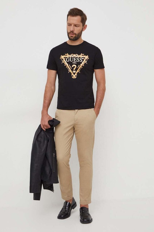 Guess tricou din bumbac M4RI62.K9RM1 negru SS24