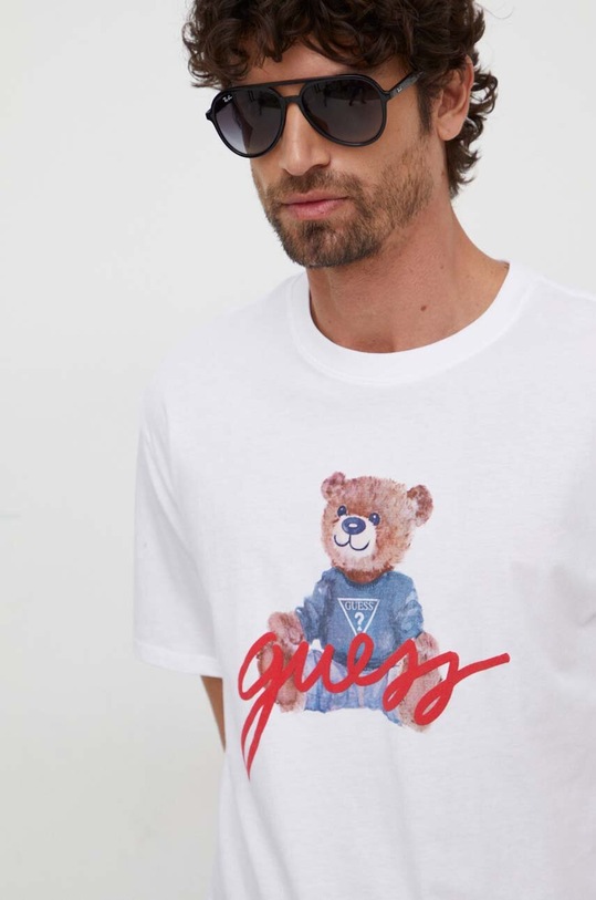 Guess t-shirt bawełniany biały M4RI81.K9RM1