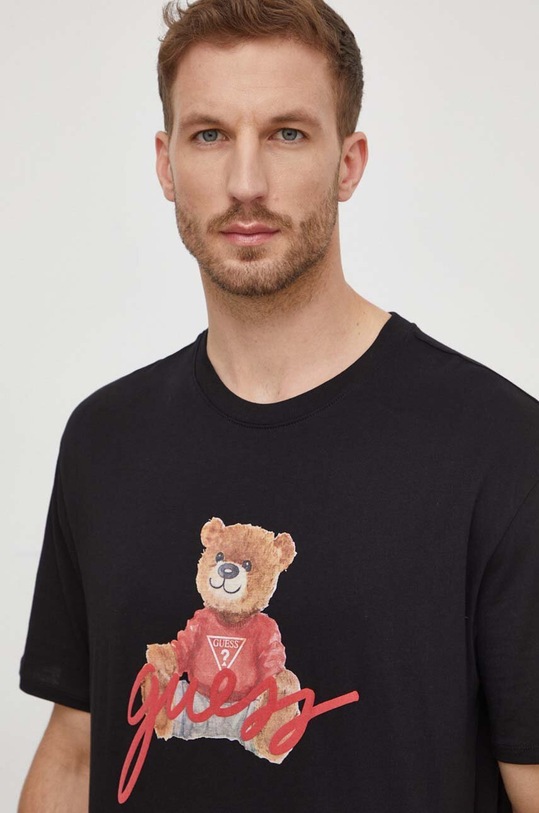 Guess t-shirt bawełniany czarny M4RI81.K9RM1