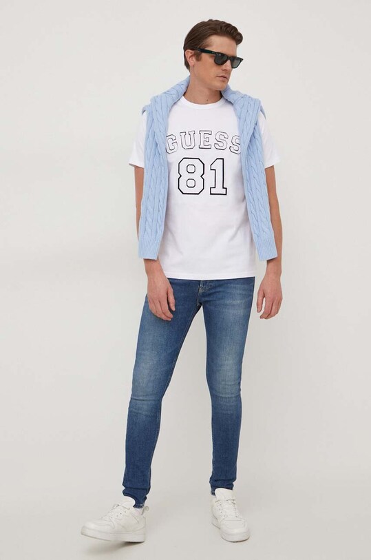 Хлопковая футболка Guess M4RI22.K8FQ4 белый SS24