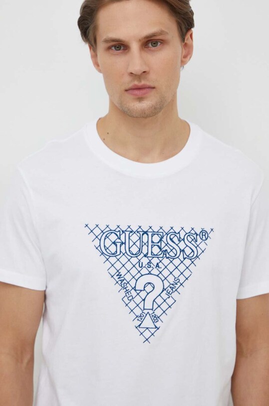 Guess t-shirt bawełniany biały M4RI27.K8FQ4