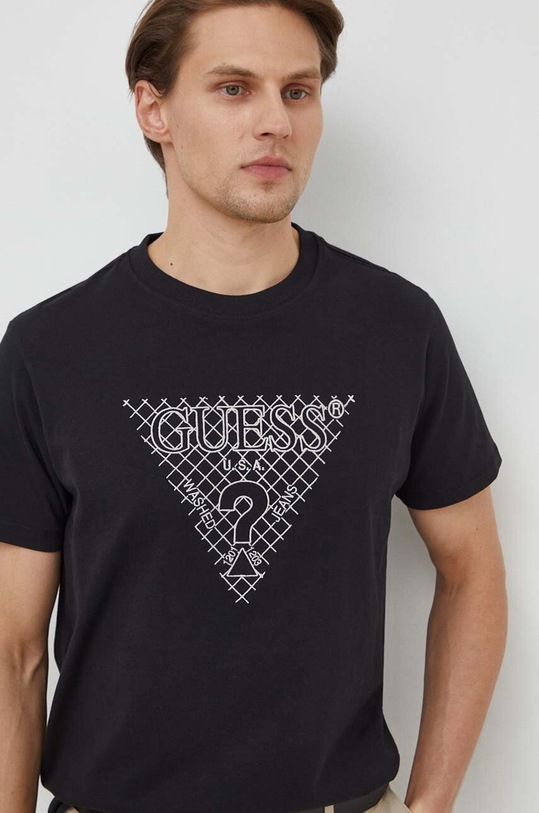 Guess t-shirt bawełniany M4RI27.K8FQ4 czarny SS24