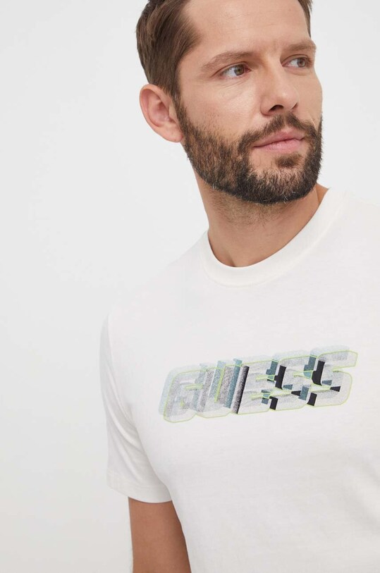 Guess tricou din bumbac bej Z4RI10.I3Z14
