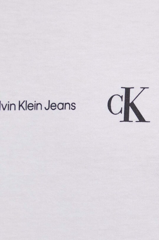 Βαμβακερό μπλουζάκι Calvin Klein Jeans J30J324668 λευκό