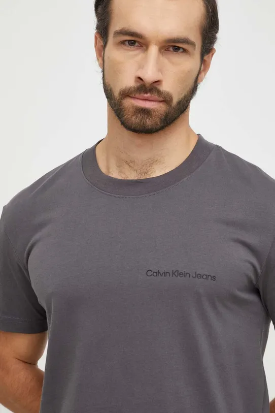Calvin Klein Jeans t-shirt bawełniany J30J324671 szary SS24
