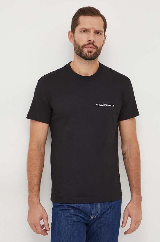 Bavlnené tričko Calvin Klein Jeans potlač čierna J30J324671