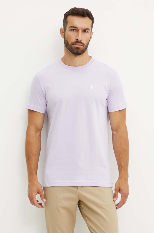 Calvin Klein Jeans t-shirt bawełniany bawełna fioletowy J30J325268