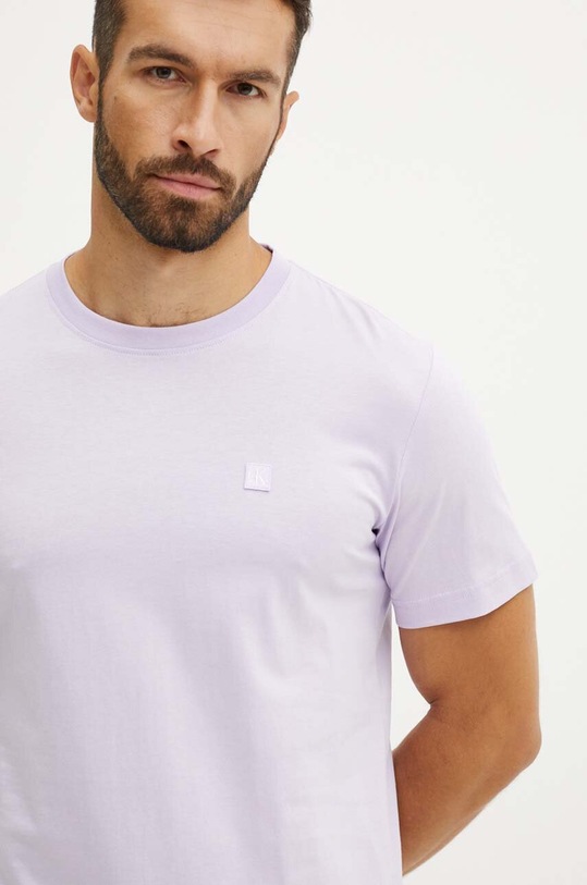 Odzież Calvin Klein Jeans t-shirt bawełniany J30J325268 fioletowy