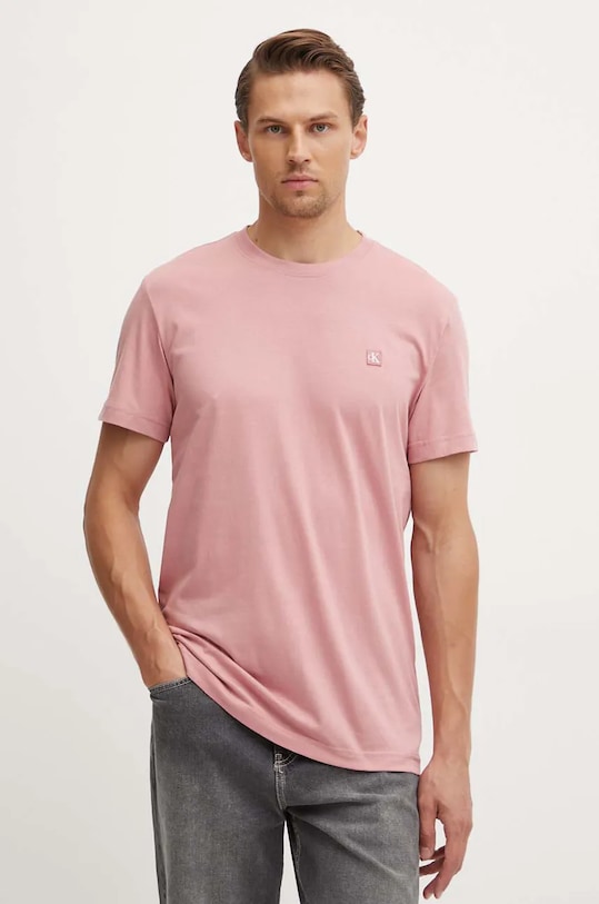 Îmbrăcăminte Calvin Klein Jeans tricou din bumbac J30J325268 roz
