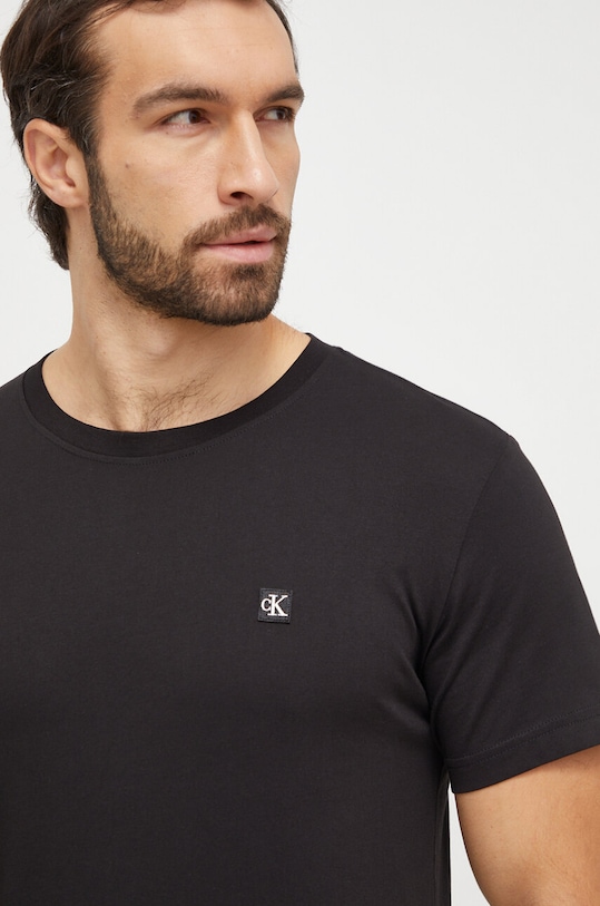 Odzież Calvin Klein Jeans t-shirt bawełniany J30J325268 czarny