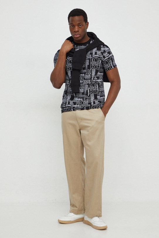 Karl Lagerfeld t-shirt bawełniany czarny 541224.755060