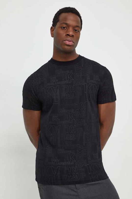 Karl Lagerfeld t-shirt bawełniany czarny 541224.755060