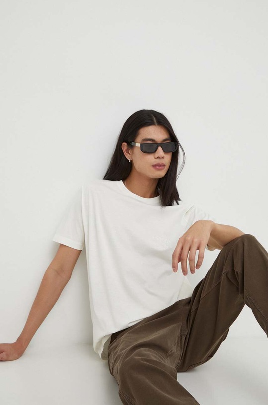 Iceberg tricou din bumbac imprimeu bej F013.6325