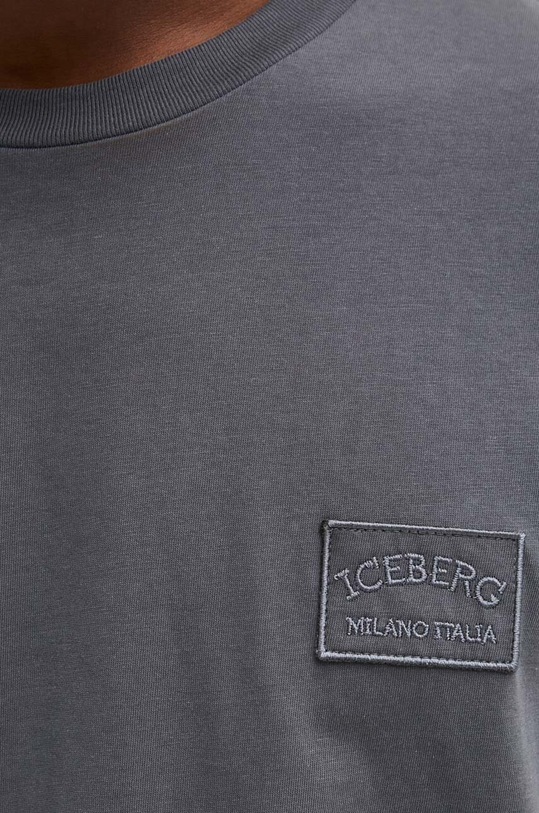 Bavlněné tričko Iceberg F013.6325 šedá