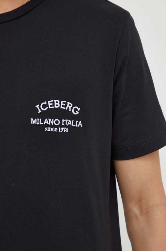 Iceberg tricou din bumbac F013.6325 negru