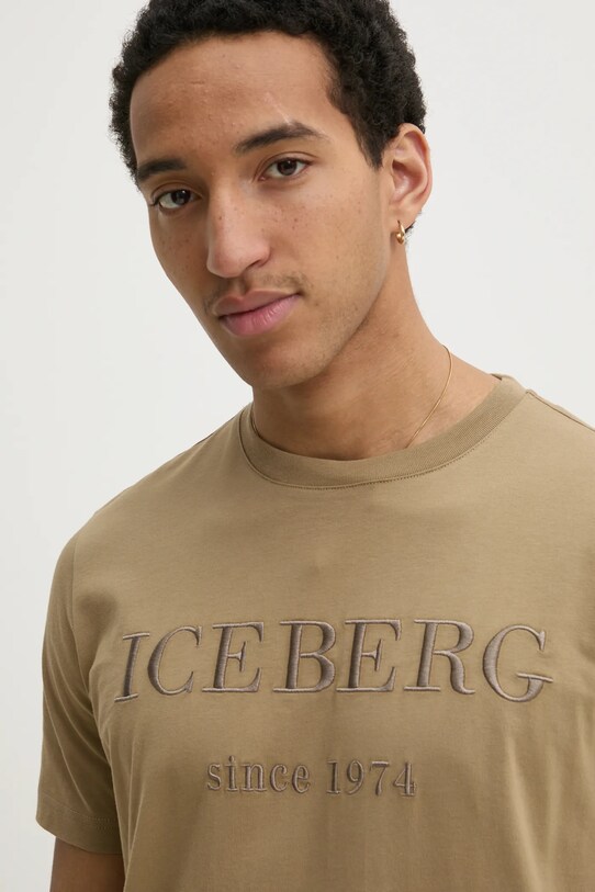 Iceberg tricou din bumbac verde F014.6327