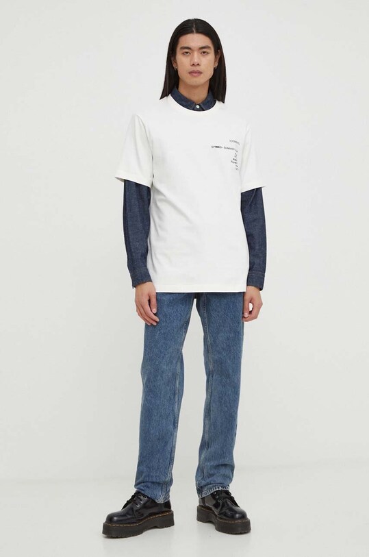 Iceberg t-shirt bawełniany F021.6304 beżowy SS24