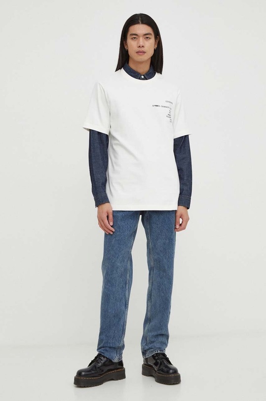 Iceberg t-shirt bawełniany F021.6304 beżowy SS24