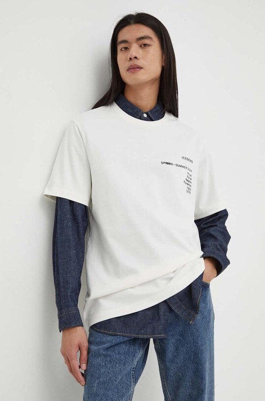 Одежда Хлопковая футболка Iceberg F021.6304 бежевый