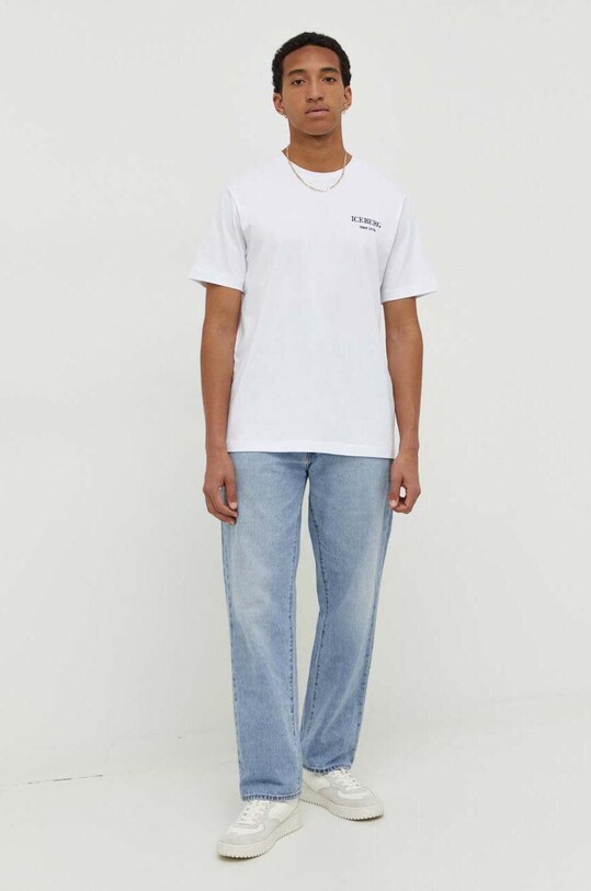 Iceberg t-shirt bawełniany F026.6327 biały AW24