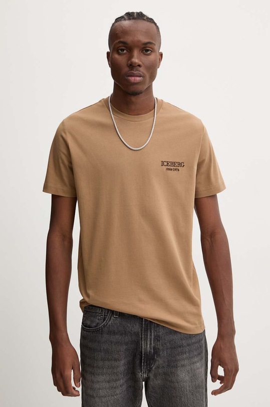 Iceberg tricou din bumbac maro F026.6327