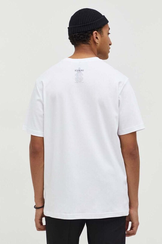Odzież Iceberg t-shirt bawełniany F028.6307 biały