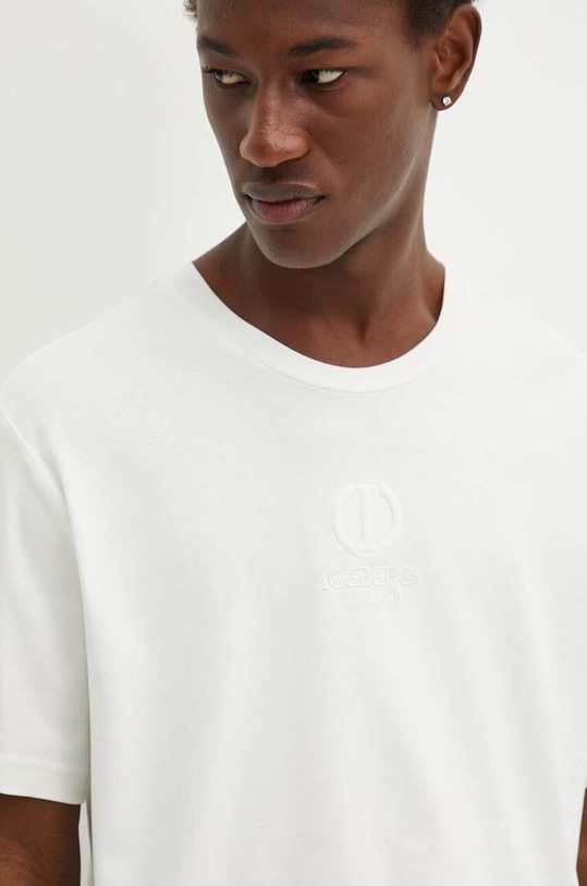 Iceberg t-shirt bawełniany beżowy F028.6307