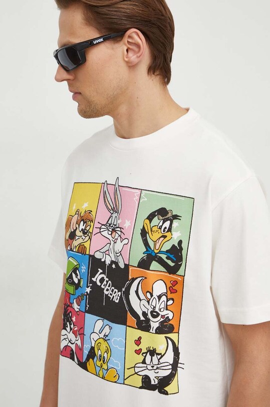 Pamučna majica Iceberg x Looney Tunes pamuk bež F074.6304