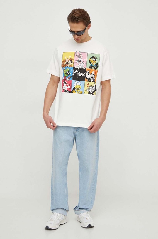 Pamučna majica Iceberg x Looney Tunes F074.6304 bež SS24