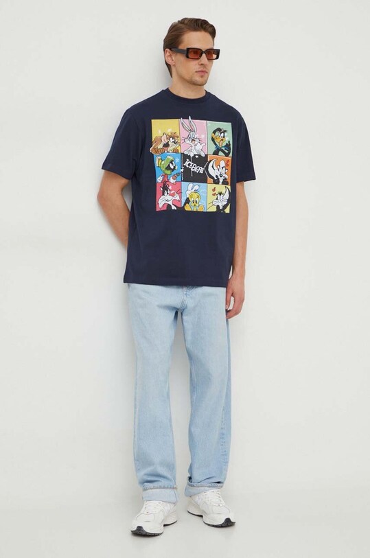Iceberg pamut póló x Looney Tunes F074.6304 sötétkék SS24