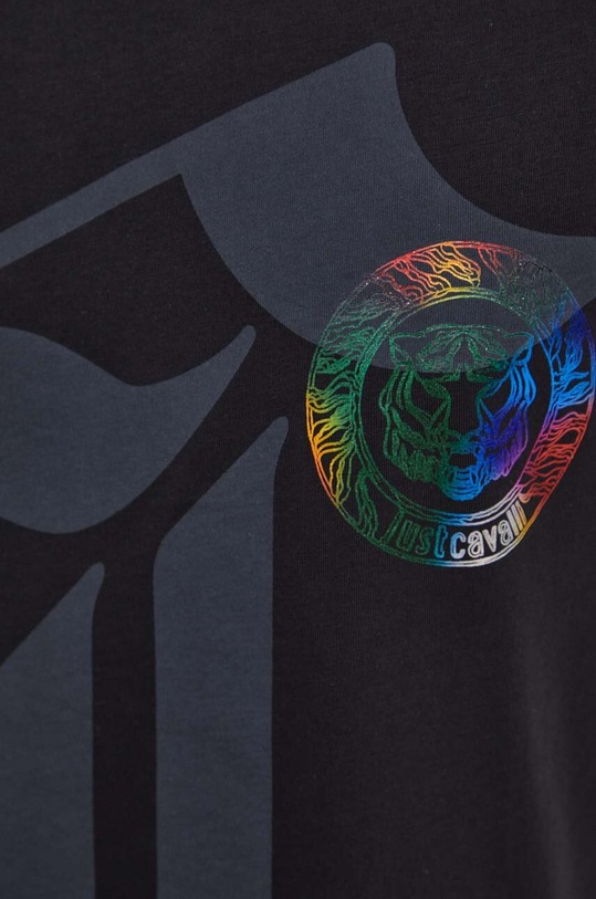 Just Cavalli t-shirt bawełniany 76OAHG10.CJ300 czarny