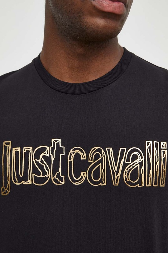 Bavlnené tričko Just Cavalli 76OAHG15.CJ318 čierna