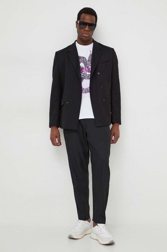 Just Cavalli tricou din bumbac 76OAHG02.CJ318 alb SS24