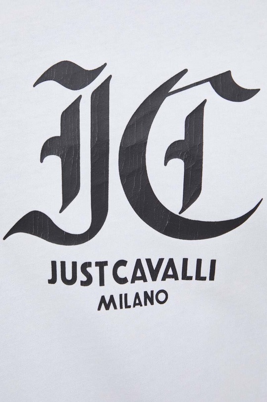 Just Cavalli tricou din bumbac 76OAHG00.CJ318 alb