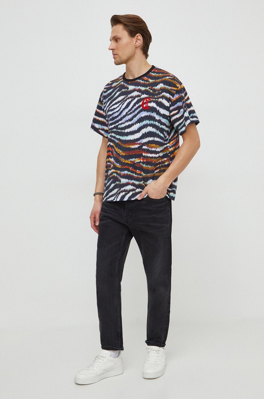 Just Cavalli t-shirt bawełniany 76OAHE09.CJ118 multicolor SS24