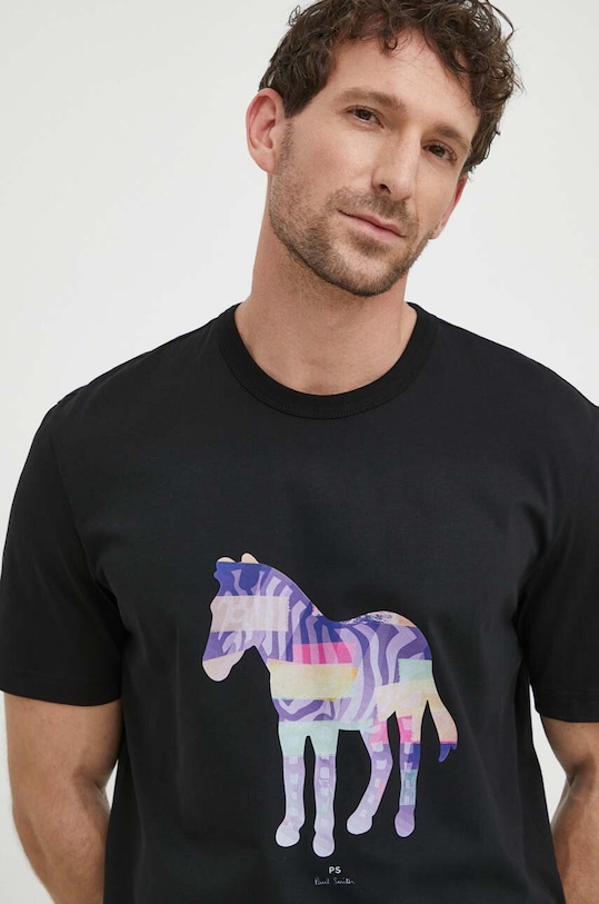 PS Paul Smith pamut póló pamut fekete M2R.731Y.MP4540