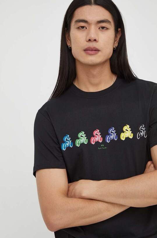 PS Paul Smith t-shirt bawełniany nadruk czarny M2R.010R.MP4438