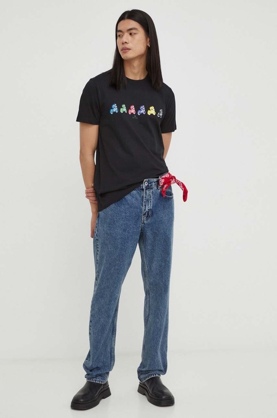 PS Paul Smith pamut póló M2R.010R.MP4438 fekete SS24