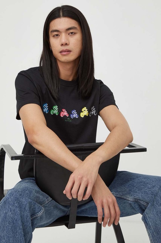 PS Paul Smith pamut póló M2R.010R.MP4438 fekete