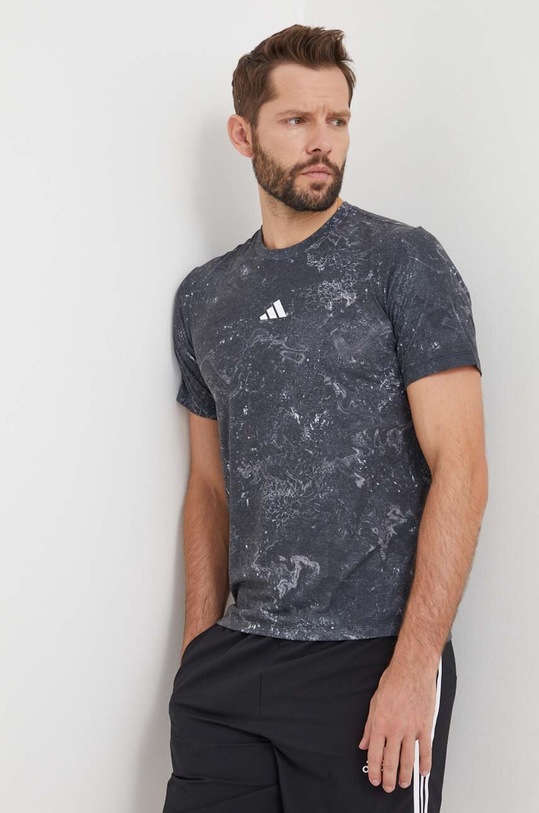 adidas Performance t-shirt treningowy Workout wzorzyste szary IK9685