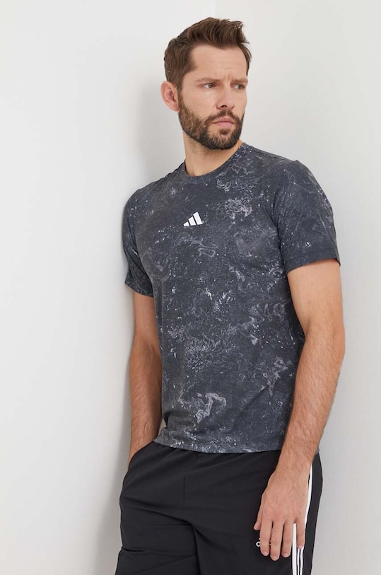 adidas Performance t-shirt treningowy Workout wzorzyste szary IK9685