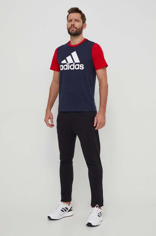 Памучна тениска adidas IL5660 тъмносин SS24