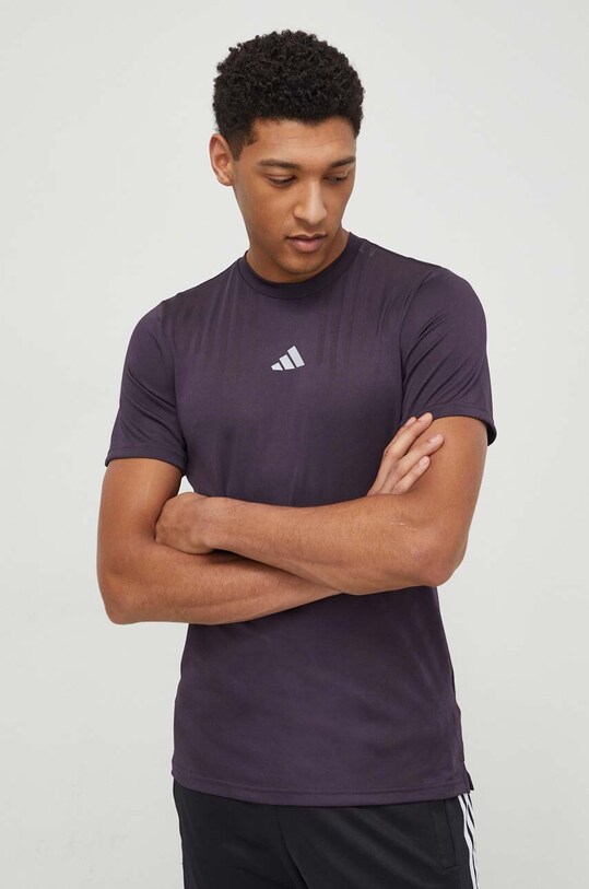 Tréninkové tričko adidas Performance HIIT hladký fialová IL7131