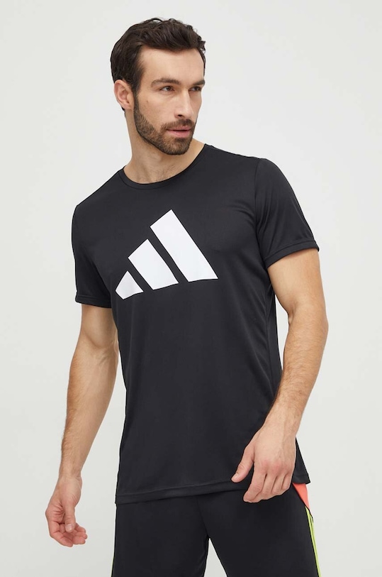 adidas Performance tricou de alergare Run It print negru IL7235