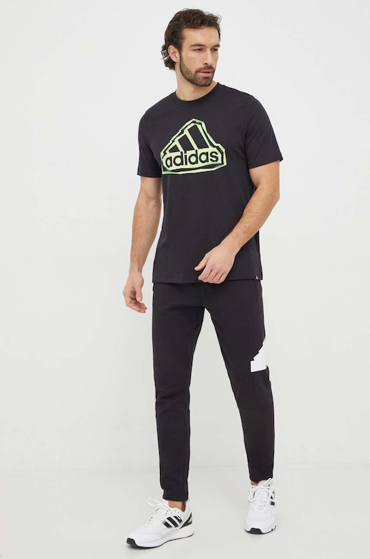 adidas t-shirt bawełniany IM8300 czarny SS24