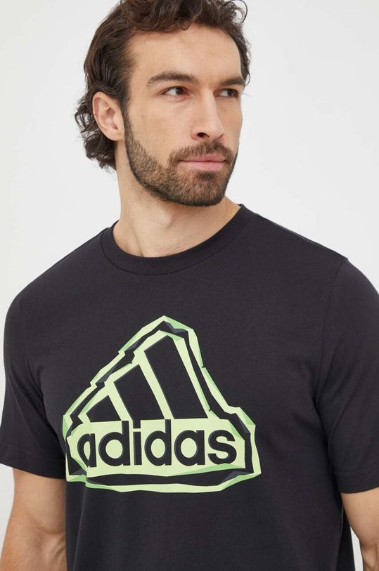 adidas t-shirt bawełniany czarny IM8300